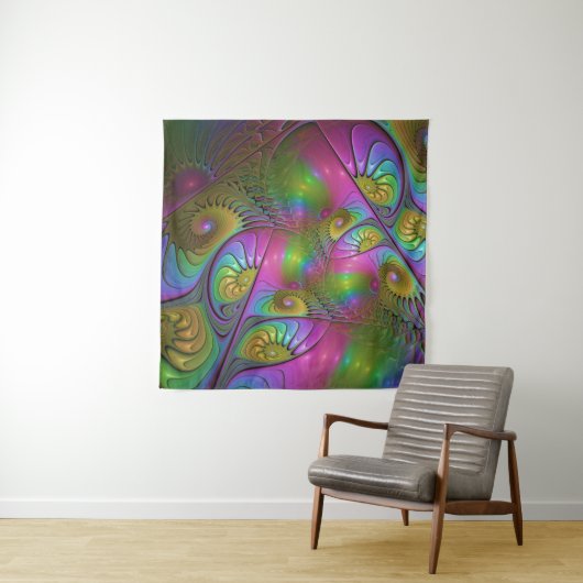 De kleurrijke lichtgevende moderne Abstracte fract Wandkleed (In situ)