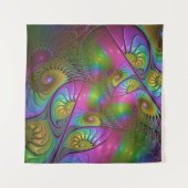 De kleurrijke lichtgevende moderne Abstracte fract Wandkleed (Voorkant)