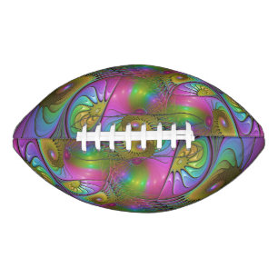 De kleurrijke lichtgevende Trippy Abstracte Fracta American Football