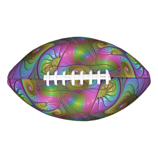 De kleurrijke lichtgevende Trippy Abstracte Fracta American Football (Voorkant)