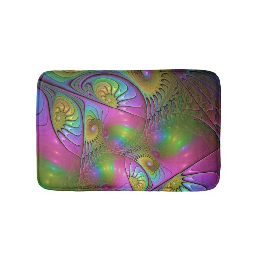 De Kleurrijke Lichtgevende Trippy Abstracte Fracta Badmat (Voorkant)