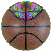 De kleurrijke lichtgevende Trippy Abstracte Fracta Basketbal (Rechts)