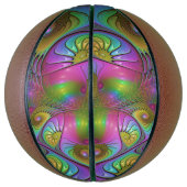 De kleurrijke lichtgevende Trippy Abstracte Fracta Basketbal (Verticaal)