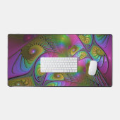 De kleurrijke lichtgevende Trippy Abstracte Fracta Bureaumat (Keyboard & Muis)