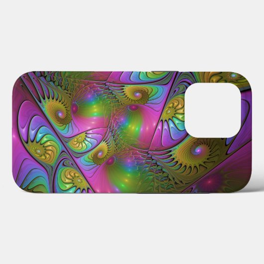 De kleurrijke lichtgevende Trippy Abstracte Fracta Case-Mate iPhone Case (Achterkant (horizontaal))
