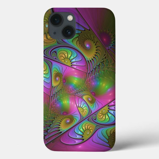De Kleurrijke Lichtgevende Trippy Abstracte Fracta Case-Mate iPhone Case (Achterkant)