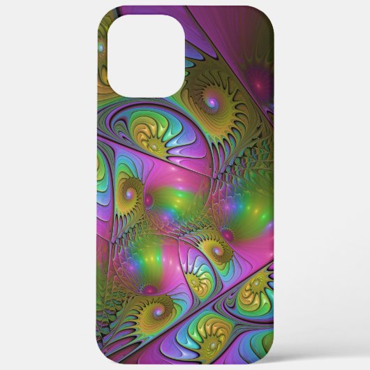 De kleurrijke lichtgevende Trippy Abstracte Fracta Case-Mate iPhone Case (Achterkant)