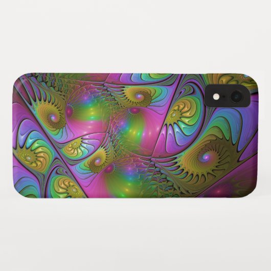 De kleurrijke lichtgevende Trippy Abstracte Fracta Case-Mate iPhone Case (Achterkant (horizontaal))