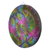 De kleurrijke lichtgevende Trippy Abstracte Fracta Dartbord (Voorkant Rechts)