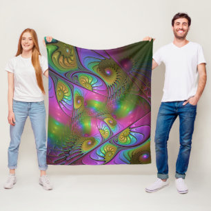 De Kleurrijke Lichtgevende Trippy Abstracte Fracta Fleece Deken