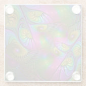 De kleurrijke lichtgevende Trippy Abstracte Fracta Glazen Onderzetter (Achterkant)