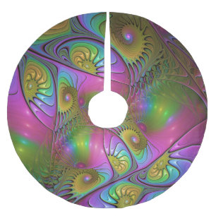 De Kleurrijke Lichtgevende Trippy Abstracte Fracta Kerstboom Rok