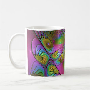 De Kleurrijke Lichtgevende Trippy Abstracte Fracta Koffiemok