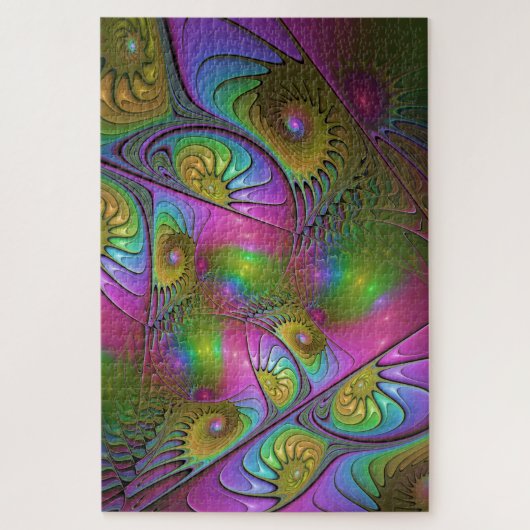 De Kleurrijke Lichtgevende Trippy Abstracte Fracta Legpuzzel (Verticaal)
