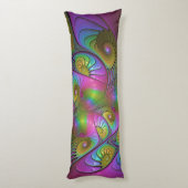 De kleurrijke lichtgevende Trippy Abstracte Fracta Lichaamskussen (Achterkant (Verticaal))