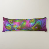 De kleurrijke lichtgevende Trippy Abstracte Fracta Lichaamskussen (Voorkant)