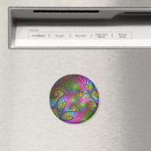 De kleurrijke lichtgevende Trippy Abstracte Fracta Magneet (Insitu (Vaatwasser))