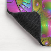 De kleurrijke lichtgevende Trippy Abstracte Fracta Muismat (Hoek)