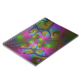 De kleurrijke lichtgevende Trippy Abstracte Fracta Notitieboek (Linkerzijde)