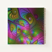De kleurrijke lichtgevende Trippy Abstracte Fracta Notitieboek (Achterkant)
