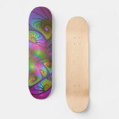 De kleurrijke lichtgevende Trippy Abstracte Fracta Persoonlijk Skateboard (Voorkant)