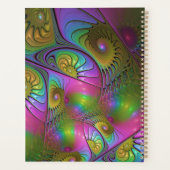 De kleurrijke lichtgevende Trippy Abstracte Fracta Planner (Achterkant)