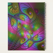 De kleurrijke lichtgevende Trippy Abstracte Fracta Planner (Achterkant)
