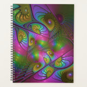 De kleurrijke lichtgevende Trippy Abstracte Fracta Planner (Voorkant)