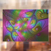 De kleurrijke lichtgevende Trippy Abstracte Fracta Raamsticker (Vel 2)