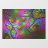 De kleurrijke lichtgevende Trippy Abstracte Fracta Raamsticker (Vel)