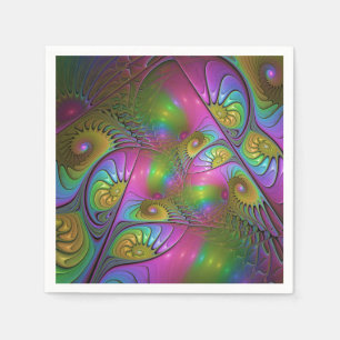 De Kleurrijke Lichtgevende Trippy Abstracte Fracta Servet
