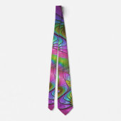 De kleurrijke lichtgevende Trippy Abstracte Fracta Stropdas (Achterkant)