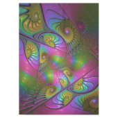 De kleurrijke lichtgevende Trippy Abstracte Fracta Tafelkleed (Voorkant)