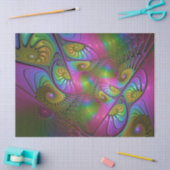 De kleurrijke lichtgevende Trippy Abstracte Fracta Tissuepapier (Craft)