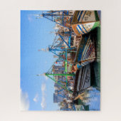 De kleurrijke Marokkaanse Vissen boten van Essaoui Legpuzzel (Verticaal)