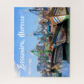 De kleurrijke Marokkaanse Vissen boten van Essaoui Legpuzzel (Verticaal)