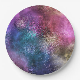 De kleurrijke melkweg papieren bordje