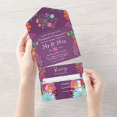 De kleurrijke Mexicaanse Fiesta trouwt allemaal in All In One Uitnodiging (Afscheurbaar)