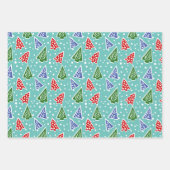 De kleurrijke moderne abstracte kerstboomvakantie inpakpapier vel (Voorkant)