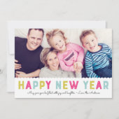 De kleurrijke Moderne Foto van het jaar van de Feestdagenkaart (Voorkant)