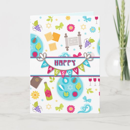 De kleurrijke Moderne Groet van de Pascha Kaart (Voorkant)