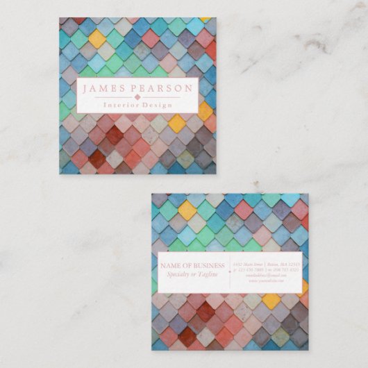 De Kleurrijke Moderne Vierkante Visitekaartjes van (Voorkant / Achterkant)