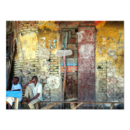 De kleurrijke muur foto afdruk