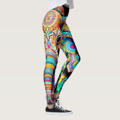 De Kleurrijke Olifant op Aangepaste Strakke Mode Leggings (Rechts)