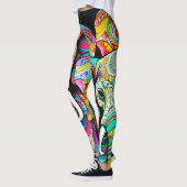 De Kleurrijke Olifant op Aangepaste Strakke Mode Leggings (Links)