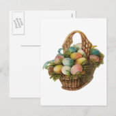 De kleurrijke Paaseieren vullen een Vintage Mand Feestdagenkaart (Voorkant / Achterkant)