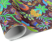 De kleurrijke Parels van het Glas kijken Retro Cadeaupapier (Rol Hoek)