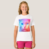 De kleurrijke regenboog Kat T-shirt (Voorkant volledig)