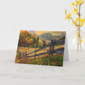 De kleurrijke Scène van de Herfst met Omheining in Kaart (Gele Bloem)