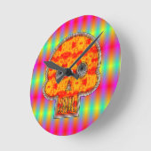 De kleurrijke Schedel van de Robot op de Ronde Klok (Hoek)